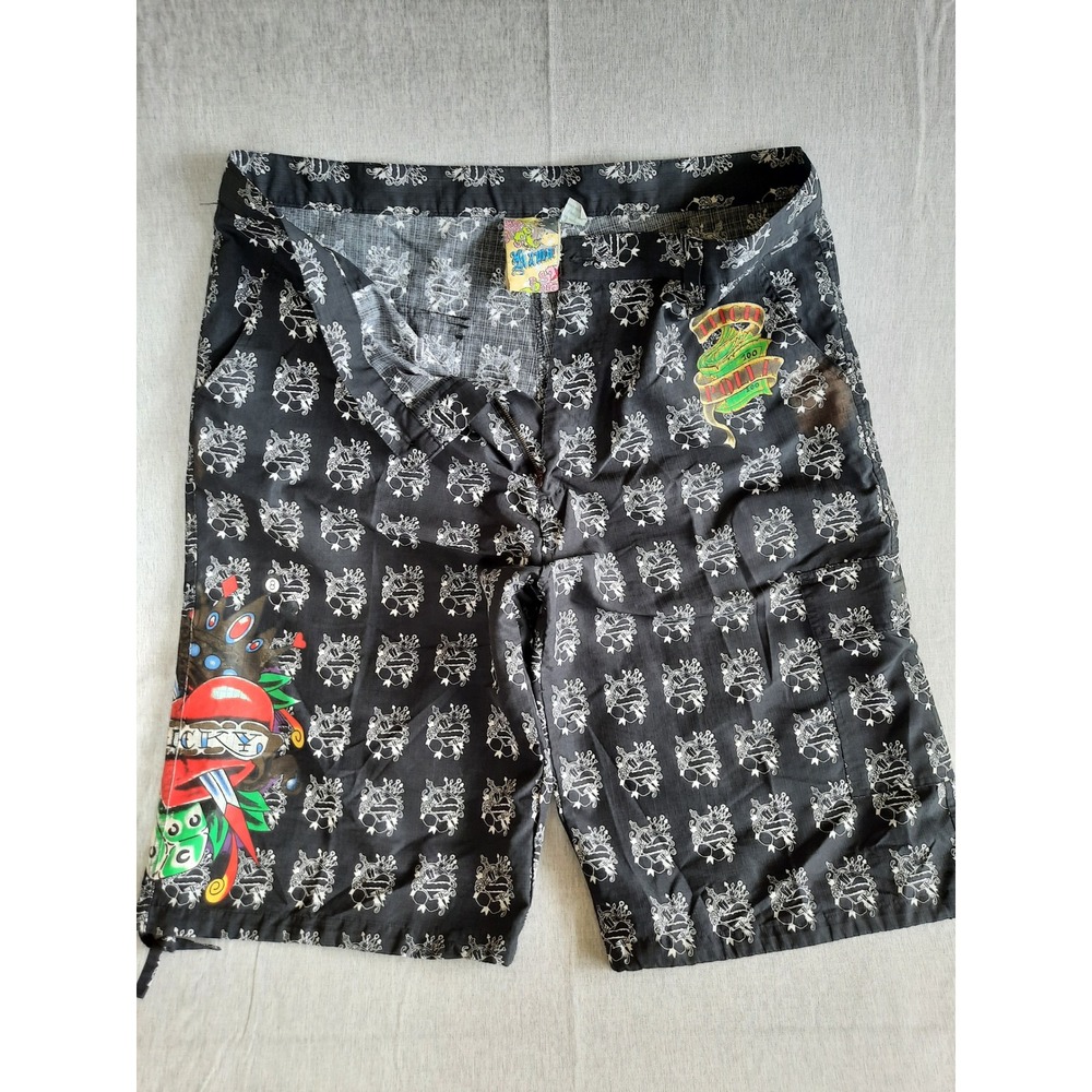 Gama Men 42 Art Logo Allover High Rolla Lucky Dice Streetwear Baggy Cargo Shorts